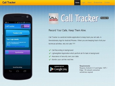 Call Tracker Application